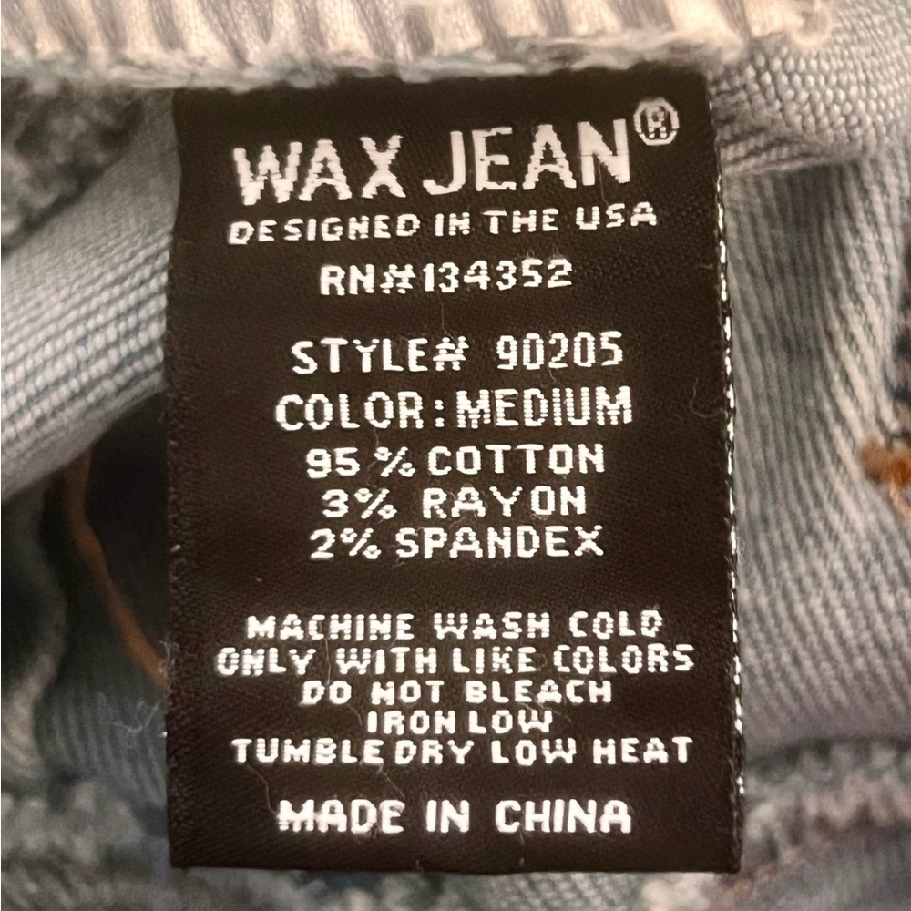 Wax Jean Distressed Skinny Jeans Size 13/31 Cuffed Hem - Picture 3 of 6